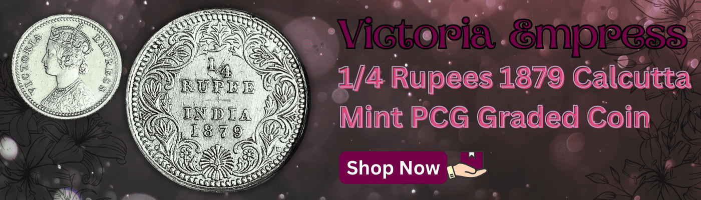 1/4 rupee victoria empress 1879 calcutta mint PCG GRADED