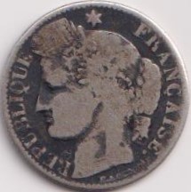 1888 France 50 Centimes Silver Rare Coin Wight 2.5 Gram #PR113