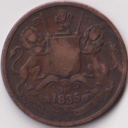 1/2 Anna - King William 1835 Rare Half Anna East India Company #H1