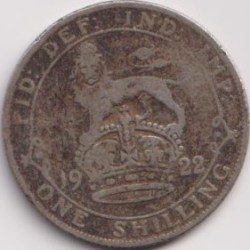 Alternative view of England 1 Shilling George V 1922 Silver Coin #PR117