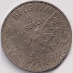 Alternative view of Belgium 5 Euro Albert II 1996 Fantasy Item Wight 22.5 Gram #PR108