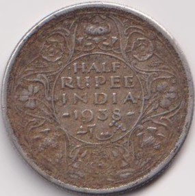 1938 Half Rupees George Six British India Rare Dates #PR121 - Image 2