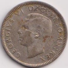 England 1942 Silver George Six Rare Six Pence Coin #PR131