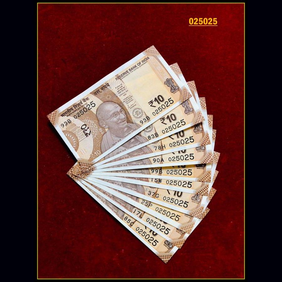 Rs 10 INDIA BANKNOTE Doubling Number 10 NOTE SET Gem Unc Unique And Rare