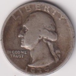 America 1/4 Dollar 1939 (Washington Silver Quarter) #PR122