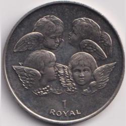 Gibraltar Elizabeth One Royal (Cherubim) UNC Commemrative Coin Weight 28.28 Gram #H21
