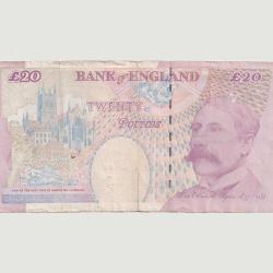 Alternative view of England 20 Pound Elizabeth II (Sir Edward Elgar ) Rare Bank Note