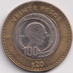 Mexico 20 Dollar (Veinte - Pesos) Commemorative By Metalic Coins Weight 15,945 Gram #PR66