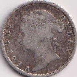 Alternative view of 1890 Settlements Cent Victoria Silver Rare Coin #PR42