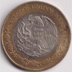 Alternative view of Mexico 2014 Commemorative 20 Dollar Bymatalic Coin Weight 15,945 Gram #PR69