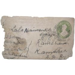 Envelop of George V 1/2 Anna Green Colour Stamp with Letter - Used Condition as per Image.