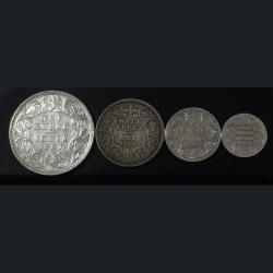 1887 4 Coin Set Victoria Empress Compeled Set Rare Dates British India Set Lowest price set