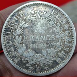 France 5 Francs Hercule, 2nd republic Silver (.900) Weight25 g Collectivel Coin #S738