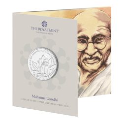 Alternative view of Mahatma Gandhi Commemorative Coin with Royal Mint Original Folder Slogan 2021 for Collection