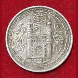 Hyderabad, Princely state of 4 Anna - Mir Usman Ali Khan Silver Coin #N77