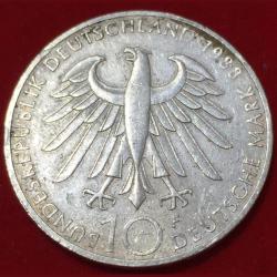 Alternative view of 1988 Germany, Federal Republic of 10 Deutsche Mark Carl Zeiss Commemorative issue Coin #F16