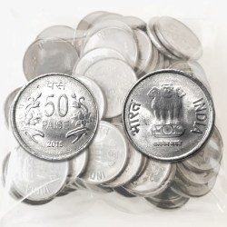 50 Paise RBI 100 Coin Seal Lotus Variety Kolkata Mint Issue Rare Very Limited Issue Top Luster 2015