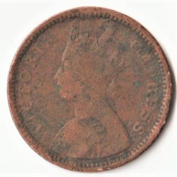 Alternative view of Extremely Rare 1/2 Pice 1888 of Victoria Empress of Copper British India Coins