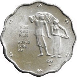 10 Paise World Food Day 1981 Coin Mumbai Mint UNC