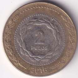 Alternative view of Argentina 2 Peso 2010-2016 Bi metallic Coin