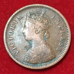 Alternative view of 1897 India - British ½ Pice - Victoria Rare Coin Lowest Price #N126