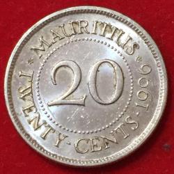 Alternative view of 1996 Mauritius 20 Cents Coin #R232