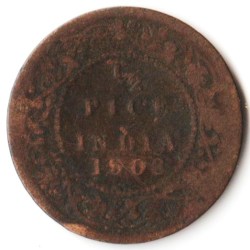1/2 Pice 1908 of Edward VII British India Copper Coin