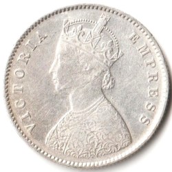 Alternative view of Half Rupee 1899 Calcutta Mint of Victoria Empress SCARE Collectible British India Silver Coin