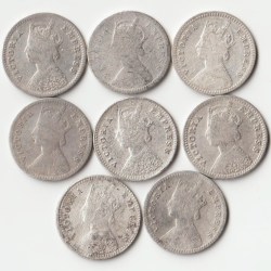 Rare Two Anna 1897 Victoria Empress Silver Coin of British India Coiange Randomly Single Coin given from a Lot