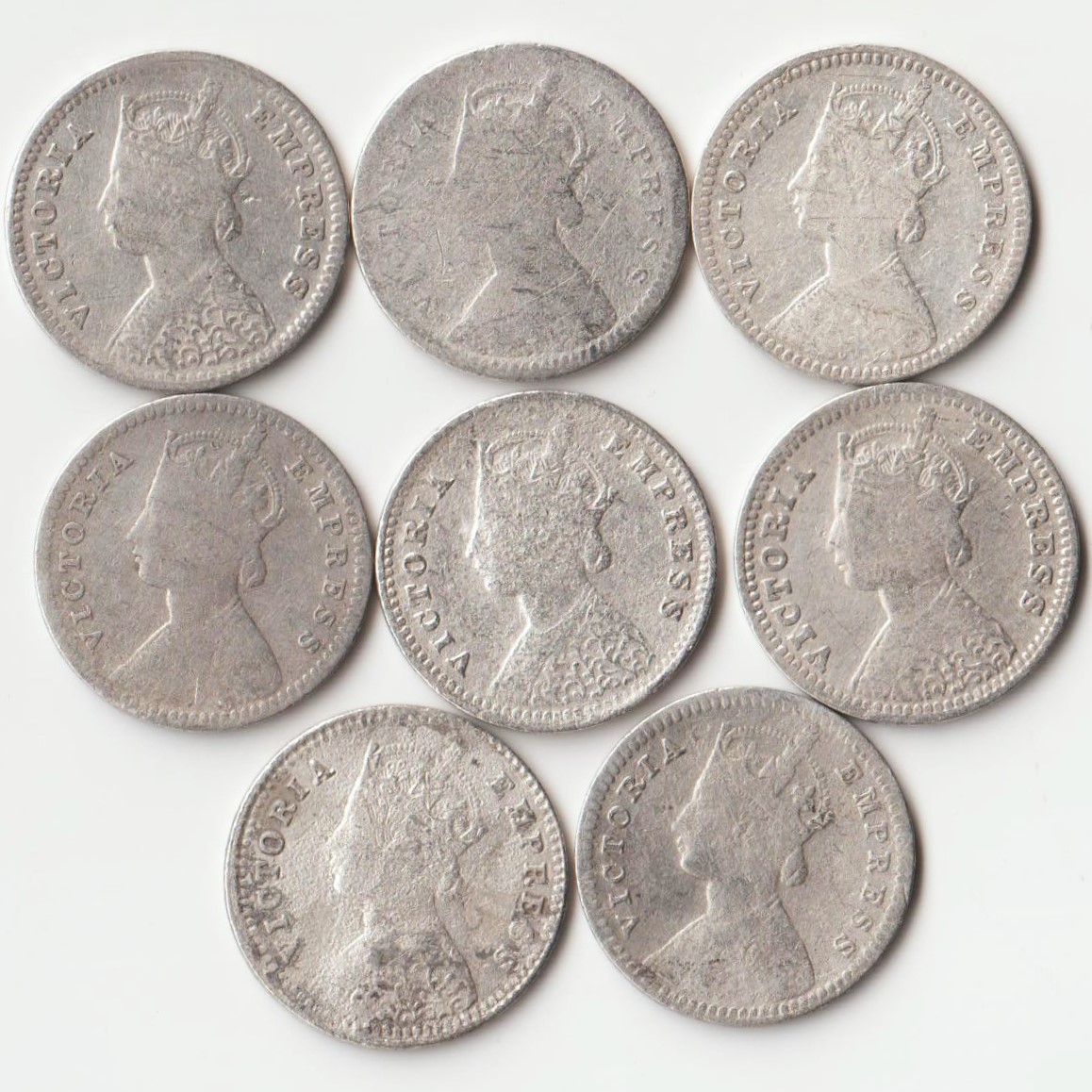 Rare Two Anna 1897 Victoria Empress Silver Coin of British India Coiange Randomly Single Coin given from a Lot