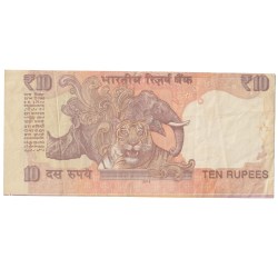 Alternative view of Rare 10 Rupees Note Signed by Raghuram G.rajan Shifting Error Note With 916 Ending #NH1306