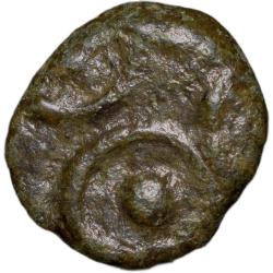Alternative view of Copper Coin of Satavahana Dynasty(100 BC) from Marathwada Region Elephant/Ujjaini