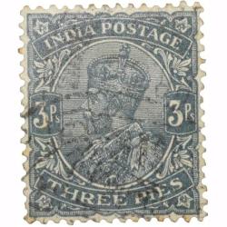 Postal Stamp of George V 3 Pies Grey Colour - Used Condition as per Image.