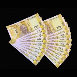 Rs 20 India Banknote Twin New Issue Jodi Set Same Number 63F 000111 to 000999 Gem Unc