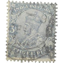 Postal Stamp of George V 3 Pies Grey Colour - Used Condition as per Image.