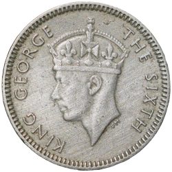 Copper-Nickel 5 Cents of George VI (AD1950) of Malaya