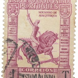 Postal Stamp of India Portugues - 1 Tangas Pink Colour Used as per Image.