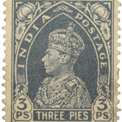 Postal Stamp of George VI 3 Pies Grey Colour - Used Condition as per Image.