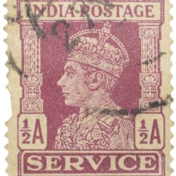 Postal Stamp of George VI 1/2 Anna Murhoom Colour - Used Condition as per Image.