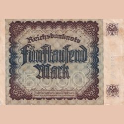 Alternative view of Germany 5000 ; ( 1922 )Mark Reichsbanknote Rare Price