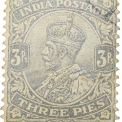 Postal Stamp of George VI 3 Pies Grey Colour - Used Condition as per Image.