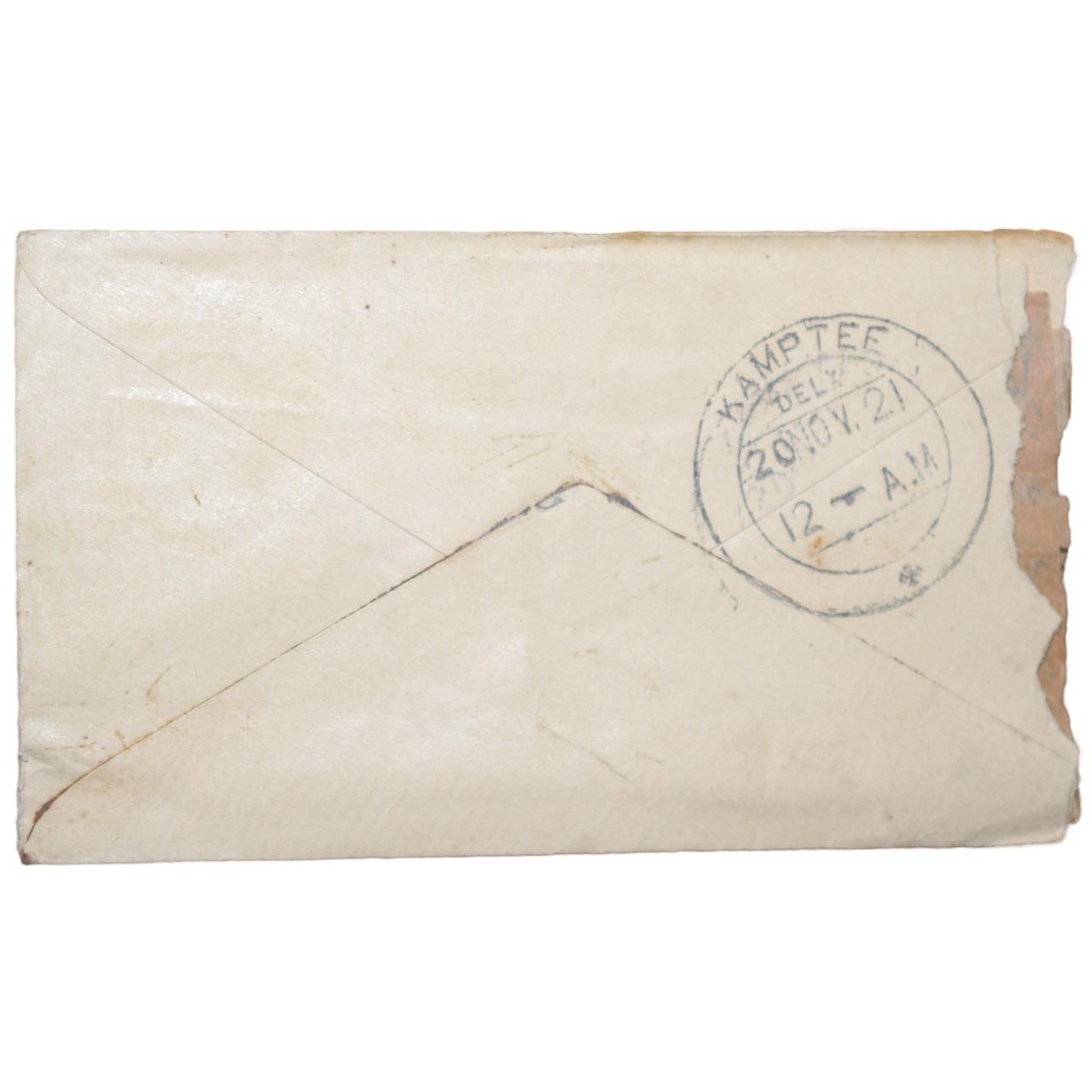 Envelop of George V 1/2 Anna Green Colour Stamp with Letter - Used Condition as per Image. - Image 2