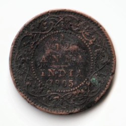 Rare 1/12 Anna 1905 Bronze Standard Circulation Coin of King Edward VII British India Coinage
