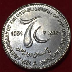 2021 Pakistan 70 Rupees 70th anniversary of diplomatic relations with China Gem Unc #N225