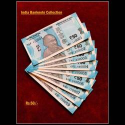 Rs 50 INDIA BANKNOTE SET 110001 - 990009 GEM UNC UNIQUE SET
