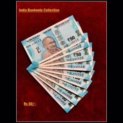 Rs 50 INDIA BANKNOTE SET 110111 - 990999 GEM UNC UNIQUE SET