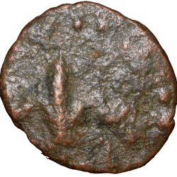 Copper Coin of Nawabs of Arcot (17th Cen. AD) with Lord Ganesha Seated facing Legends Asa Na Babu Rare