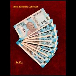 Rs 50 INDIA BANKNOTE SET 111000 - 999000 GEM UNC UNIQUE SET