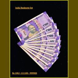 Rs 100 India Banknote Fancy Set 111100 to 999900 GEM UNC Unique