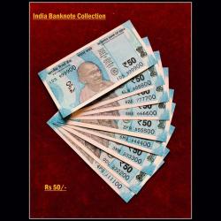 Rs 50 India Banknote Semi Fancy Set 111100 to 999900 Gem UNC Unique and Rare